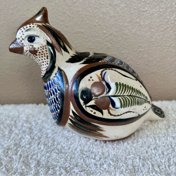 Vintage Tonala Pottery Mexican Folk Art Quail Bird Figurine Statue large - Picture 5 of 9